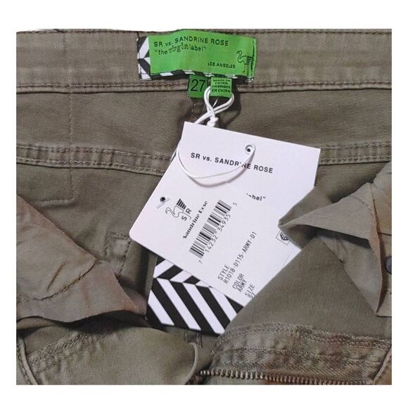 Sandrine Rose x Free People Mid-rise Skinny Jean Army Green Sz 27 - Picture 8 of 8